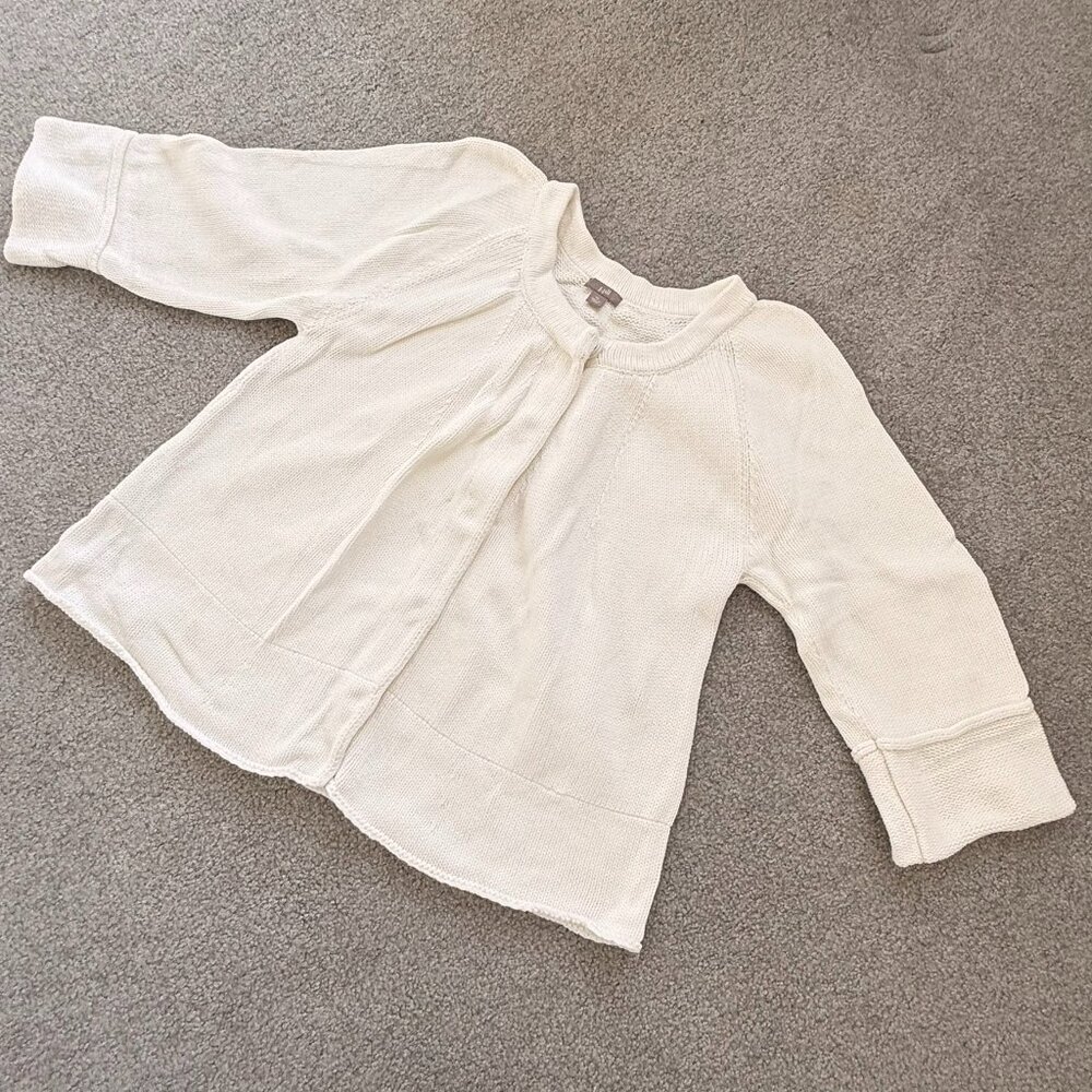 J. Jill White Sweater Cardigan Top Knit 100% Cotton Winter White Classic XLARGE